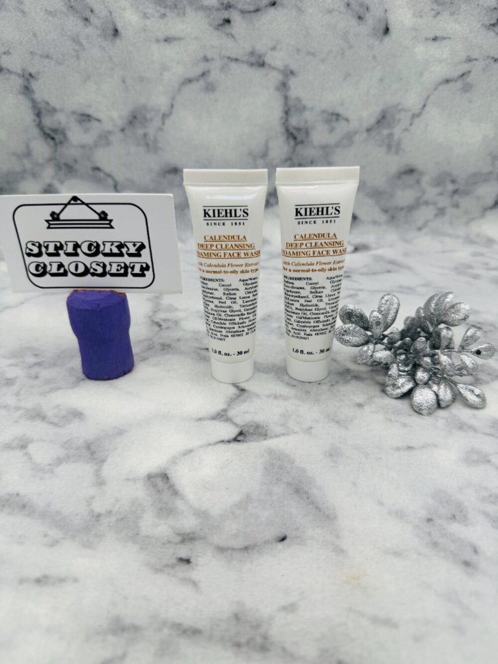 Kiehls Skincare Set-Calendula Deep Cleansing Foaming Face Wash,3 x 30ml-2pc-NEW